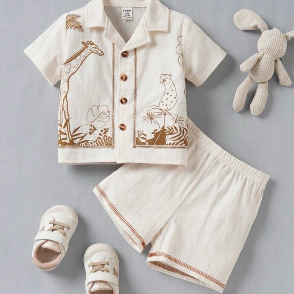 Baby boy funny wild animal safari outfit